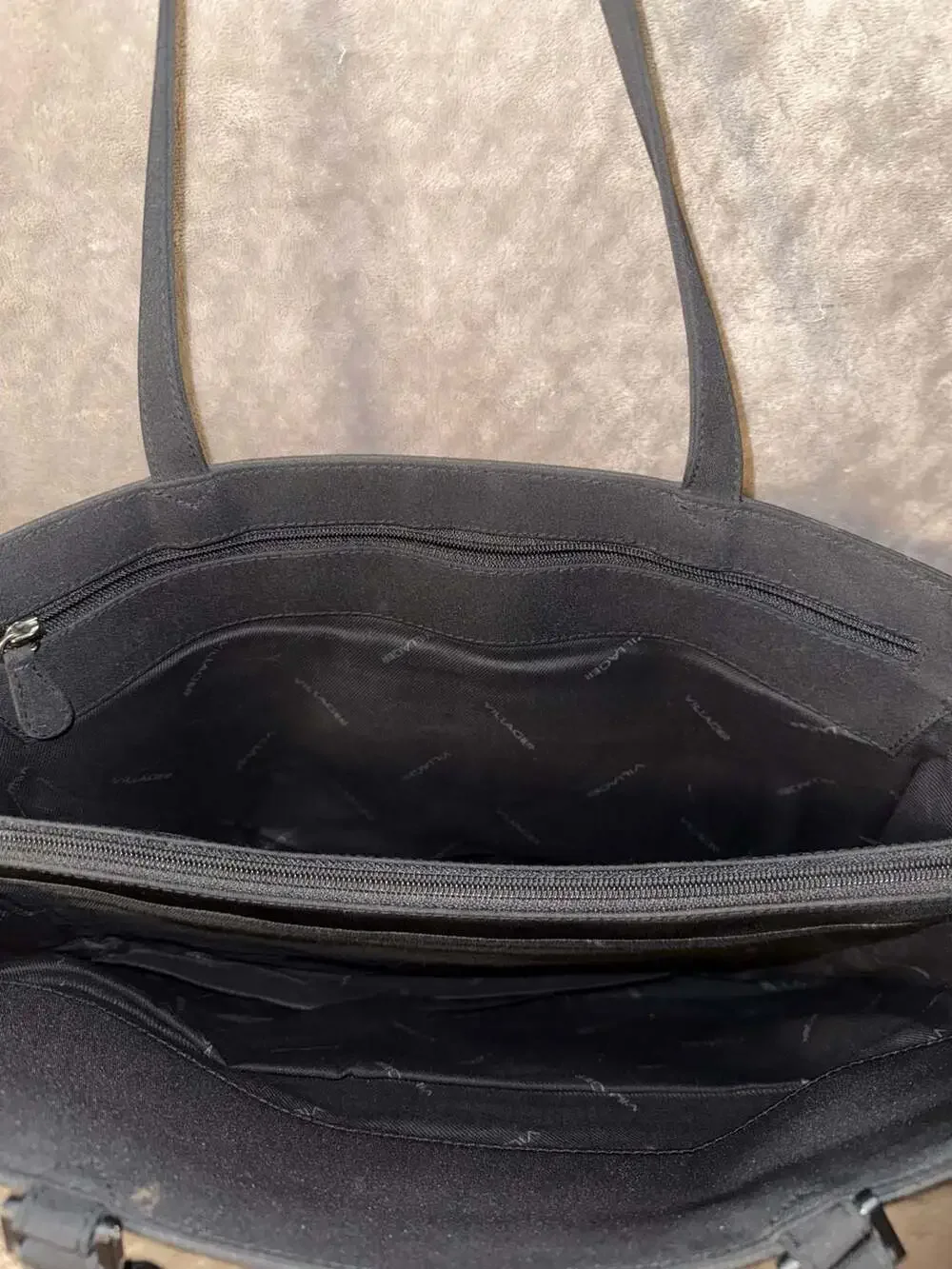 Villager A Liz Claiborne Company Black Structured Laptop Briefcase Tote